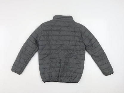 Kappa Boys Grey 12 Years Puffer Jacket Winter Quilted Zip Up Coat
