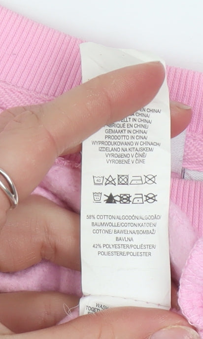 Disney Women Pink Minnie Mouse Sweatshirt 2XS Pullover Crew Neck