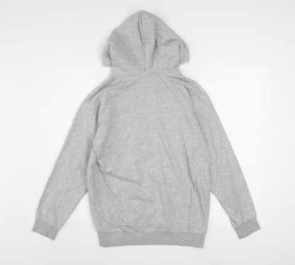 H&M Girls Grey Hoodie 11-12 Years Disney Mickey Floral Cotton Blend Pullover