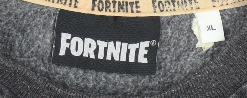 Fortnite Teens Black XL Pullover Graphic Print Sweatshirt