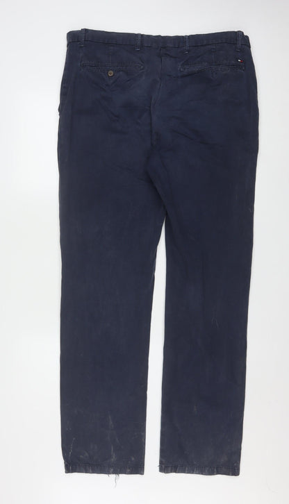 Tommy Hilfiger Men's Blue Chino Trousers Size 38/34 Straight Fit