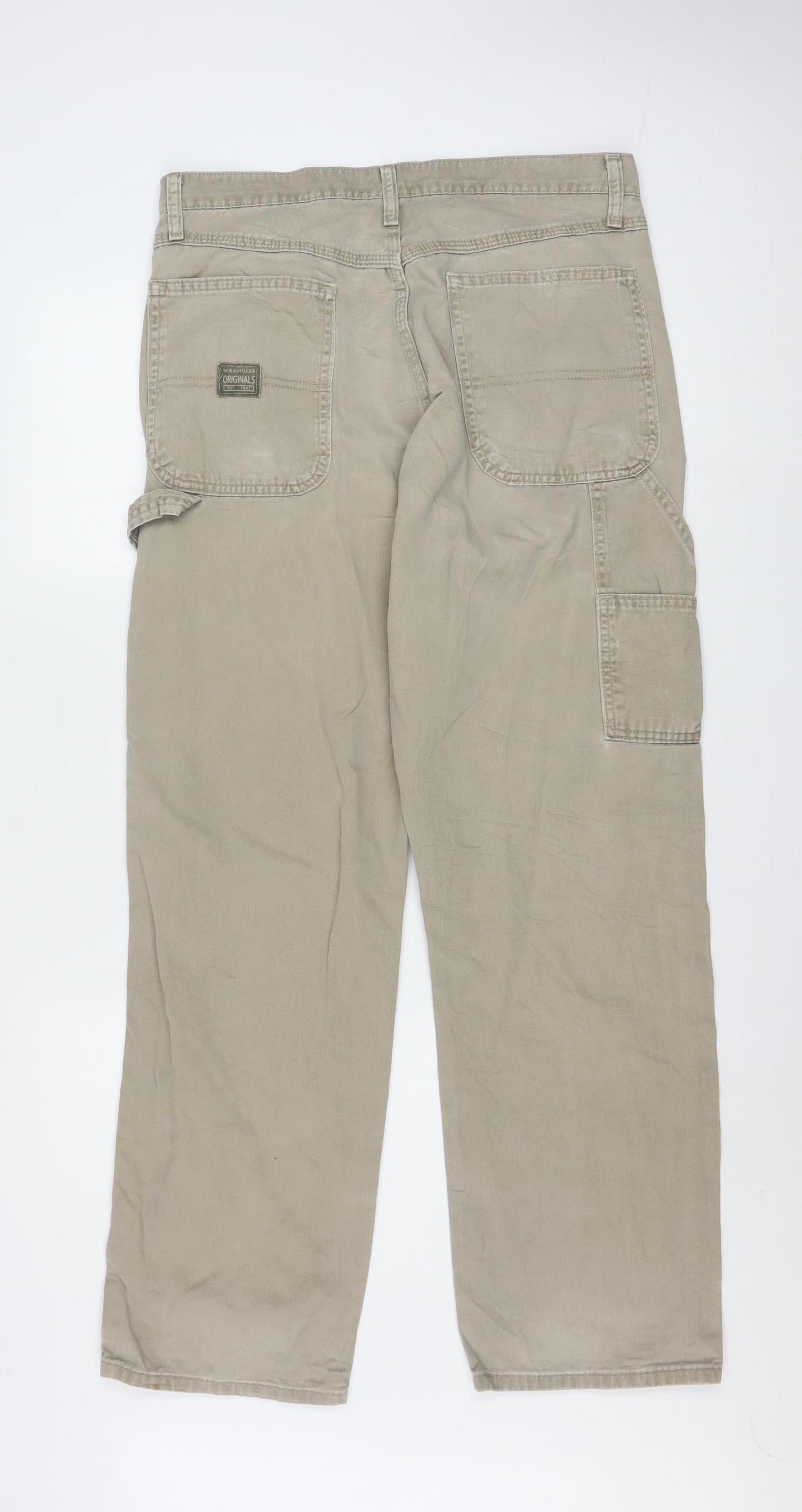 Wrangler Men's Beige 32x32 Carpenter Workwear Cotton Trousers