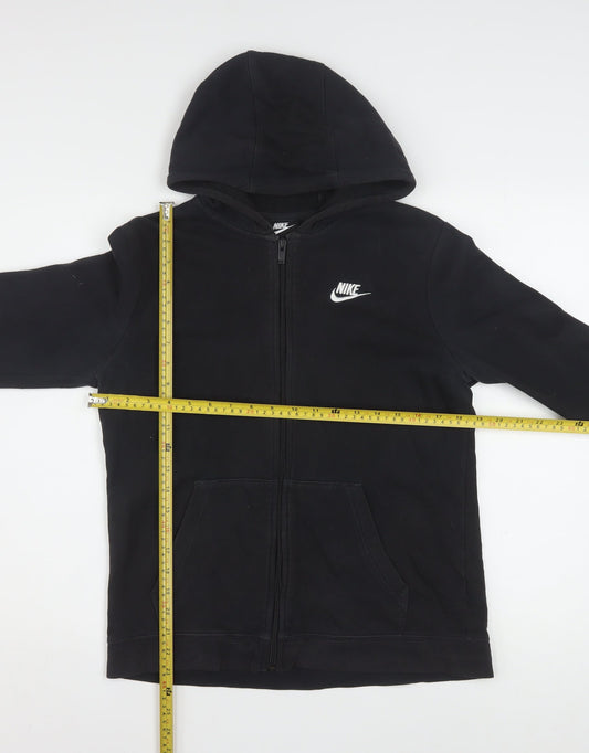 Nike Boys Black Full Zip Hoodie XL 158-170cm Fleece Sweatshirt