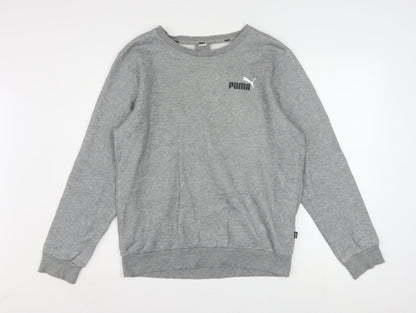 Puma Men's Grey Crew Neck Sweatshirt Small Classic Fit
