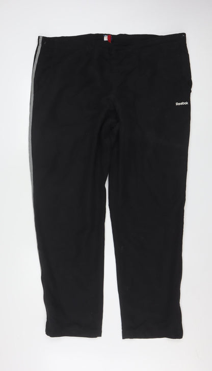 Reebok Men's Black L Track Pants Lightweight Polyester