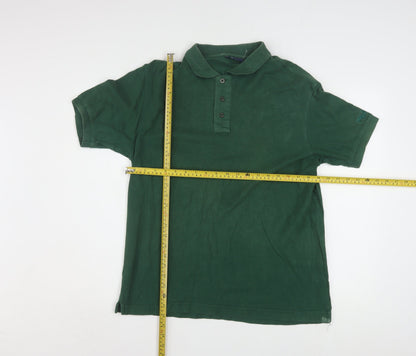 Fila Men's Green Short Sleeve Polo Shirt Size M 100% Cotton