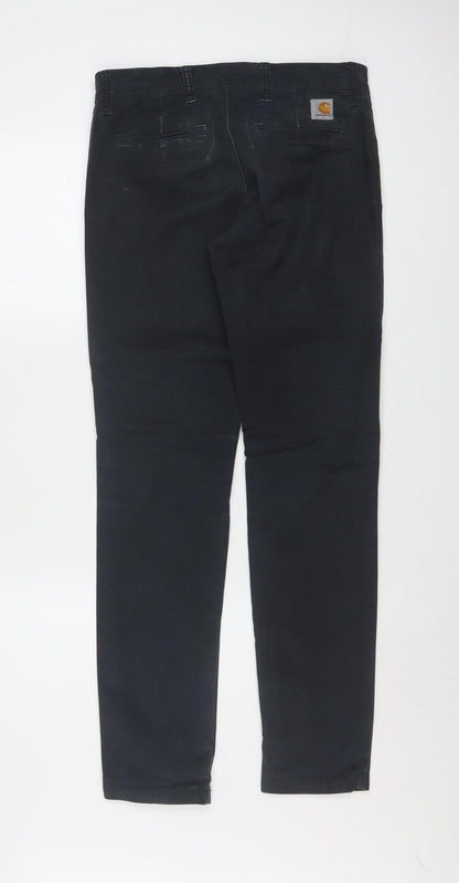 Carhartt Men Black Slim Fit Chino Trousers 29x32 Sid Pant