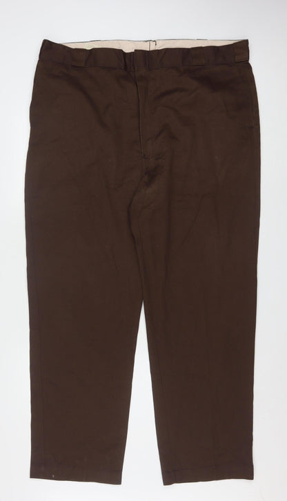 Dickies Men's Brown Chino Workwear Trousers 44W 32L Regular Fit