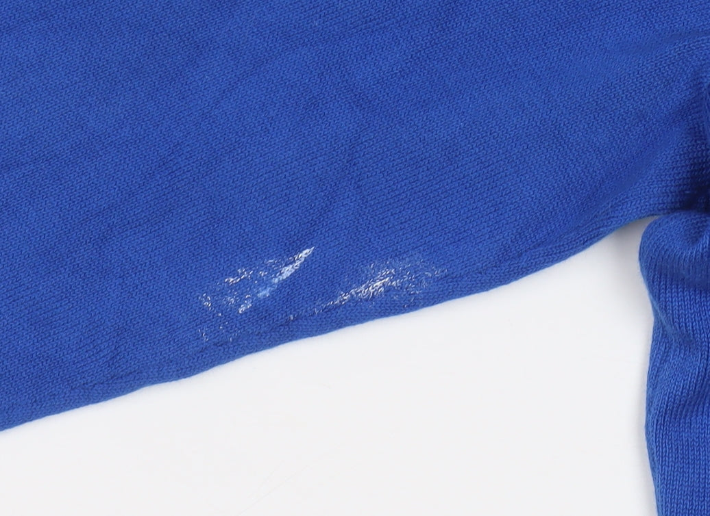 Tommy Hilfiger Men's Blue Cotton V-Neck Jumper Size S