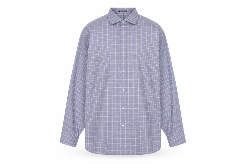 Tommy Hilfiger Men’s Blue Check 2XL Regular Fit Long Sleeve Cotton Shirt