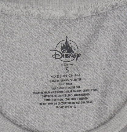 Disney Women Grey Sweatshirt Small Pullover Crew Neck Mickey Print
