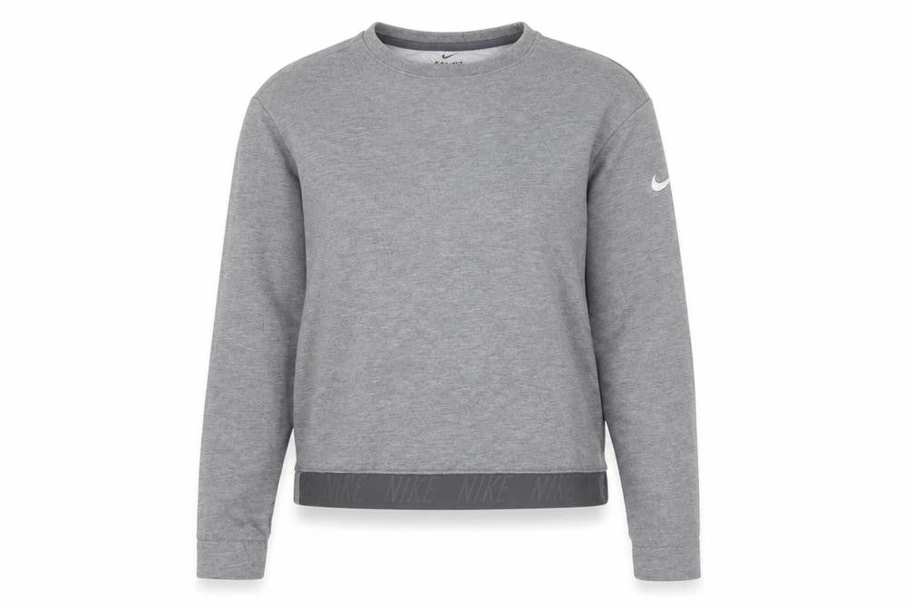 Nike Women Grey Dri-FIT Crew Neck Pullover Sweatshirt Size S