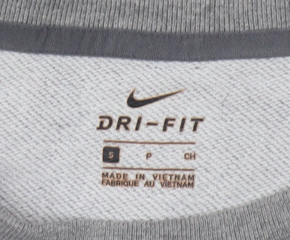 Nike Women Grey Dri-FIT Crew Neck Pullover Sweatshirt Size S