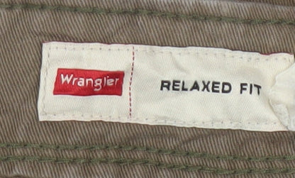 Wrangler Men's Brown Cargo Shorts Size 32 Relaxed Fit Cotton