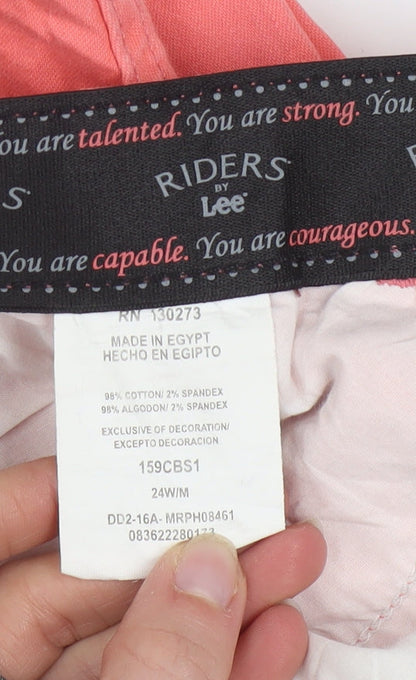 Lee Riders Men's Pink Cotton Stretch Chino Shorts 24W Regular Fit