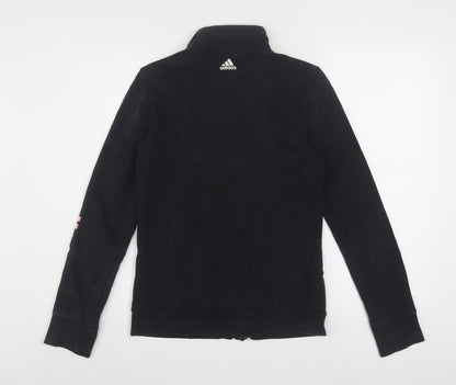 Adidas Womens Black Full Zip Sweatshirt Size S Cotton Blend