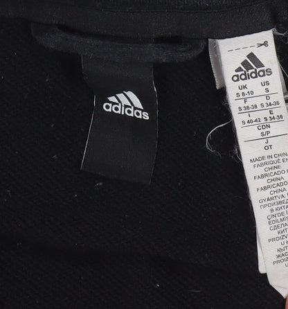 Adidas Womens Black Full Zip Sweatshirt Size S Cotton Blend