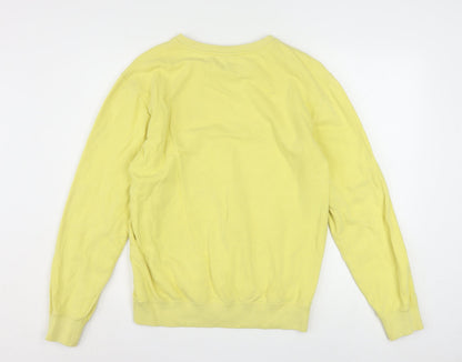 Champion Men’s Yellow Crew Neck Cotton Sweatshirt Size S
