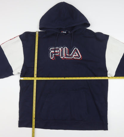 FILA Men’s Blue 3XL Pullover Hoodie with Logo Graphic