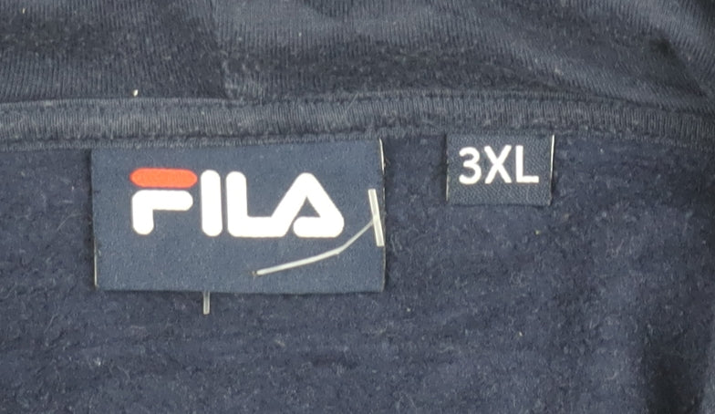 FILA Men’s Blue 3XL Pullover Hoodie with Logo Graphic