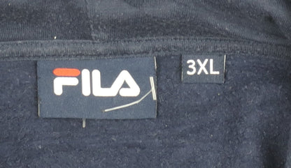 FILA Men’s Blue 3XL Pullover Hoodie with Logo Graphic