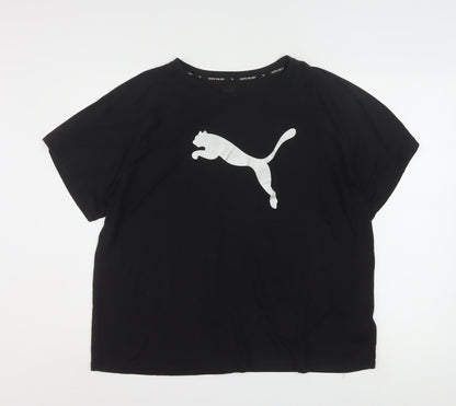 Puma Womens Black XL Relaxed Fit Sports T-Shirt