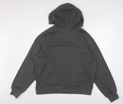Dickies Men Grey Pullover Hoodie Large Fleece Logo Sweatshirt