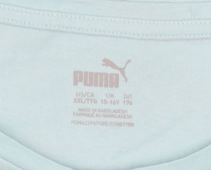Puma Boys Blue Sleeveless T-Shirt 15-16 Years Sports Logo Top