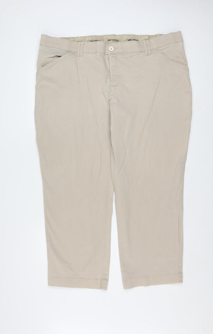 Lee Comfort Beige Cotton Blend Chino Trousers 24W Mens Classic Fit