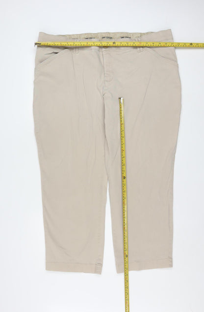 Lee Comfort Beige Cotton Blend Chino Trousers 24W Mens Classic Fit