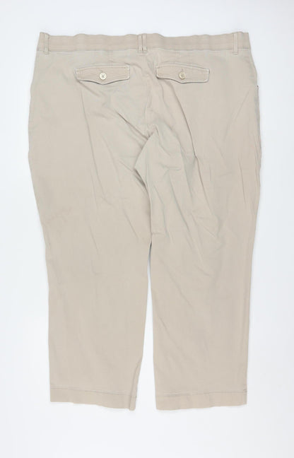 Lee Comfort Beige Cotton Blend Chino Trousers 24W Mens Classic Fit