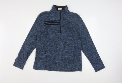 Adidas Women Blue 1/2 Zip Pullover Sweatshirt Size 18/20 Polyester