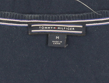 Tommy Hilfiger Men's Blue V-Neck Cotton Knit Jumper M