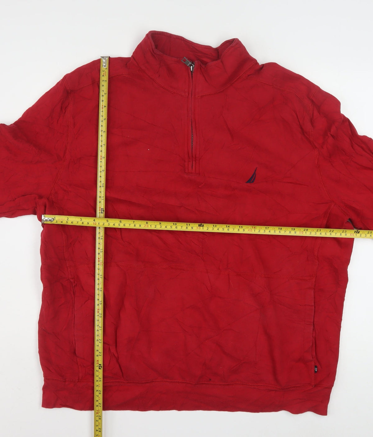 Nautica Men's Red 2XL 1/4 Zip Pullover Sweatshirt Mock Neck