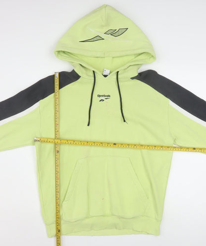 Reebok Men's Green Pullover Hoodie M Logo Sports Fleece