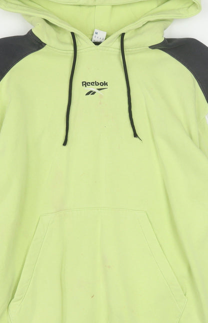 Reebok Men's Green Pullover Hoodie M Logo Sports Fleece
