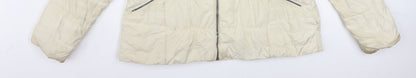 Columbia Women Ivory Hooded Puffer Jacket L Thermal Coil Winter Coat