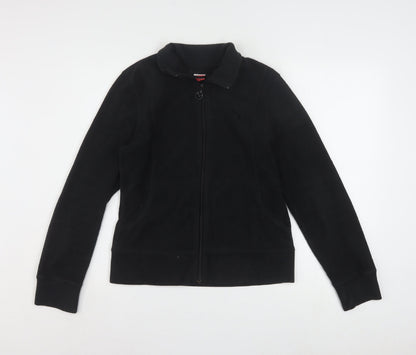 Puma Women Black Fleece Track Jacket Size 12 Full Zip Lightweight