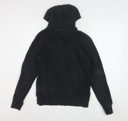 adidas Boys Black Pullover Hoodie 13-14 Years Logo Fleece Sweatshirt