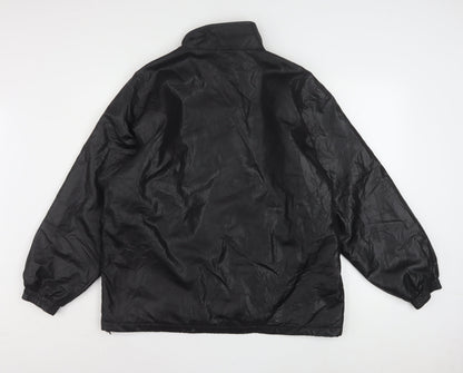 Dunlop Motorsport Mens Black L Windbreaker Jacket Full Zip Polyester
