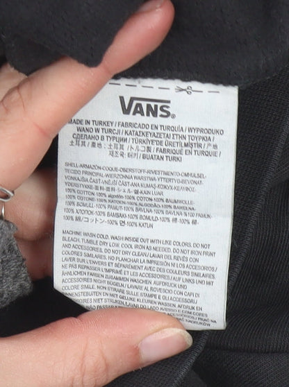 Vans Men's Black Pullover Hoodie S Graphic Logo Skate Fleece