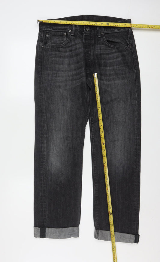 Levi's 501 Men's Black Straight Leg Denim Jeans 32W 32L Regular Fit