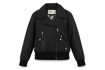 Lee Women Black Small Biker Jacket with Zip Detail