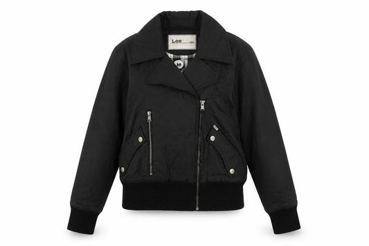Lee Women Black Small Biker Jacket with Zip Detail