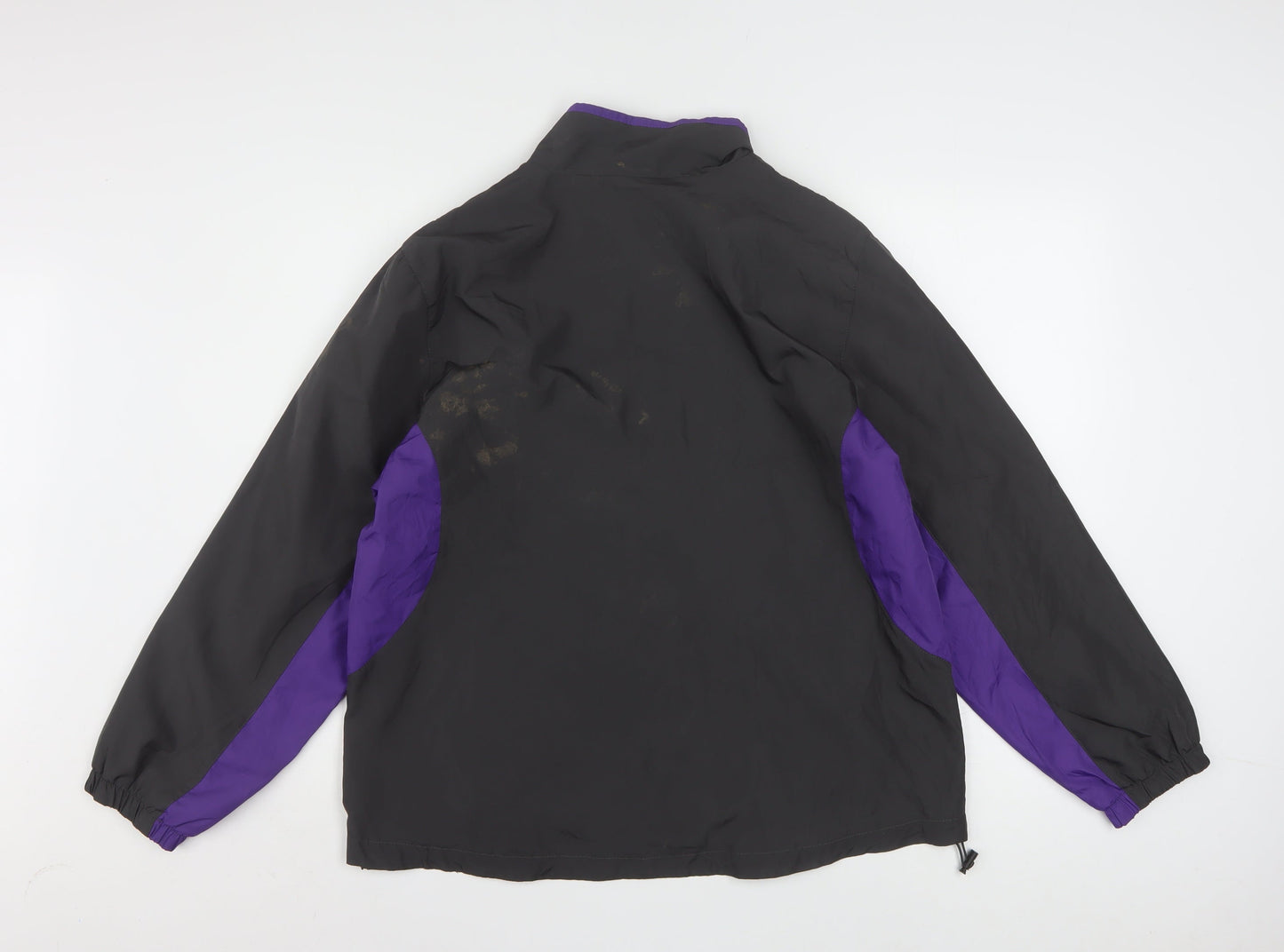 Avia Women's Black Purple XL Windbreaker Jacket Lightweight Zip Sports