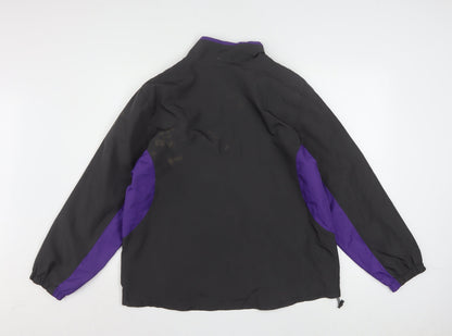Avia Women's Black Purple XL Windbreaker Jacket Lightweight Zip Sports