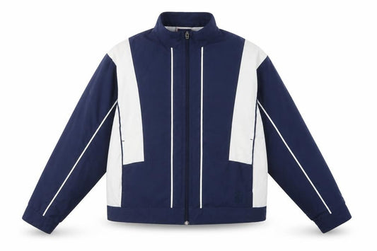 K-Swiss Mens Blue White Windbreaker Jacket Size M Sports Retro