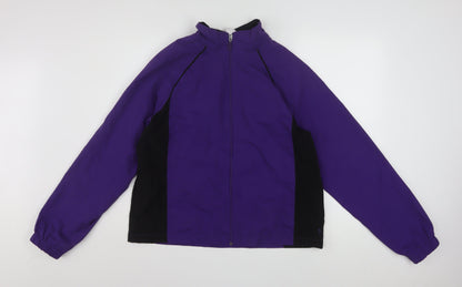 Danskin Now Women's Purple Black Zip-Up Casual Jacket Size L 12–14