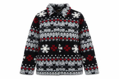 Sag Harbor Women’s Multicoloured Fleece Jacket M Winter Fair Isle Pattern