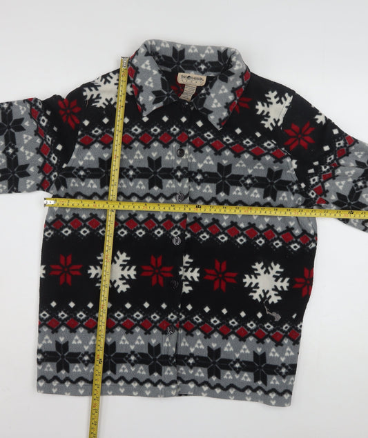Sag Harbor Women’s Multicoloured Fleece Jacket M Winter Fair Isle Pattern
